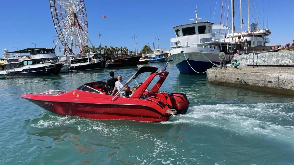 Ferrari Red Speedboat Rental in Batumi — Adrenaline Ferrari Red Speedboat Rental in Batumi — Adrenaline